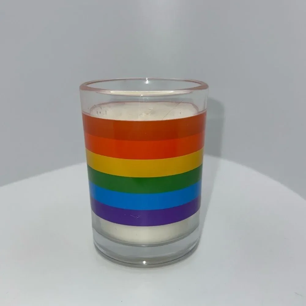 🦋$4 ~ Soy Votive Glass Candle ~ Rainbow ~ New ~ 🌈